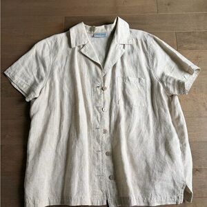 Valerie Stevens Light Tan Casual Button Down Shirt